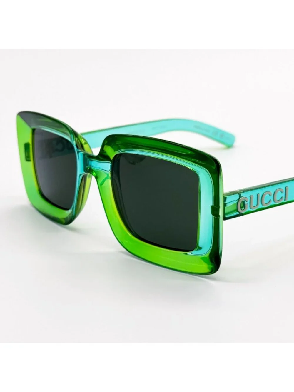 NEW Gucci Square Green Women Sunglasses GG1718S 003